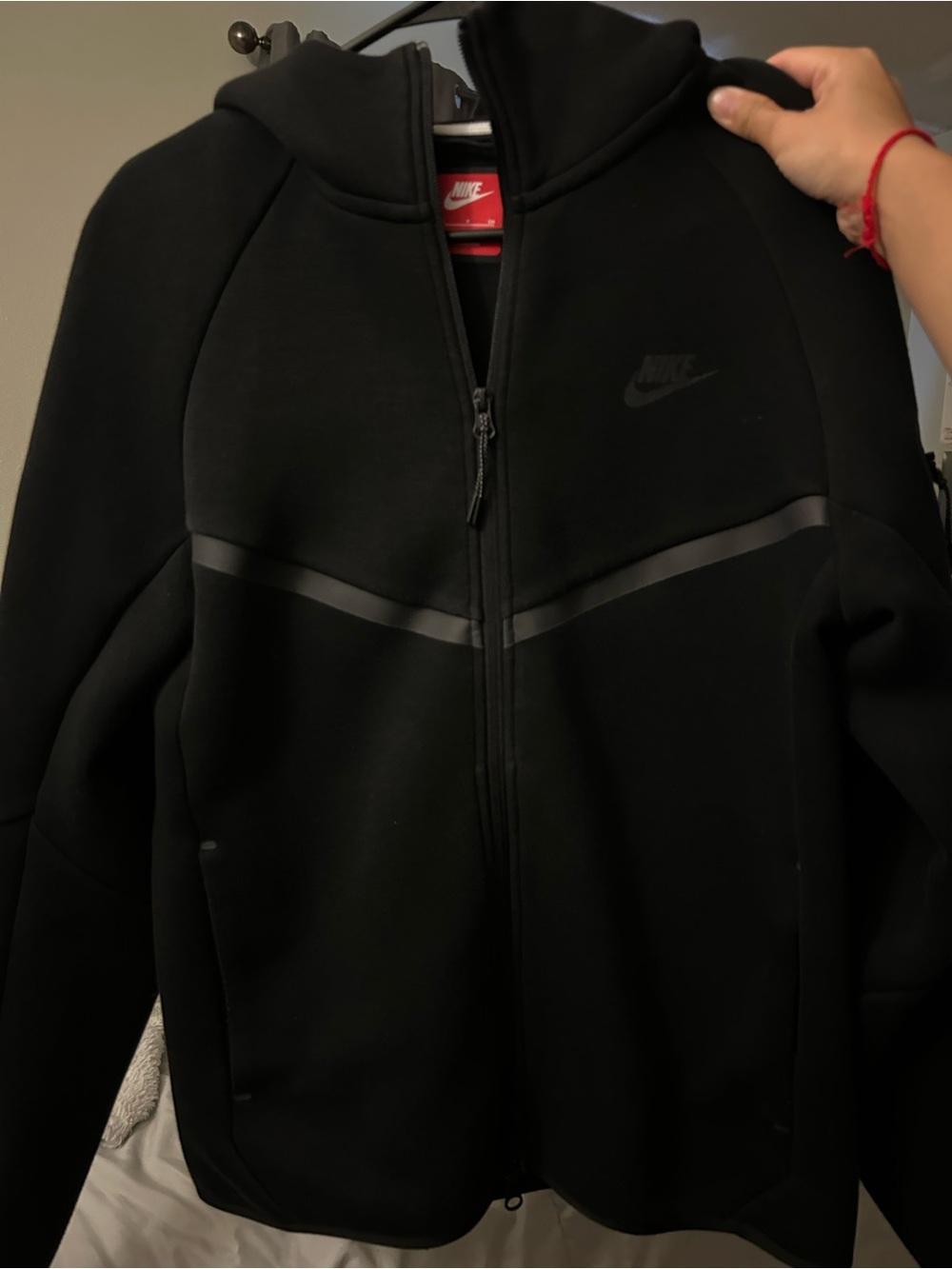 Nike Tech Men's Black Zip-Up Hooded Sweater